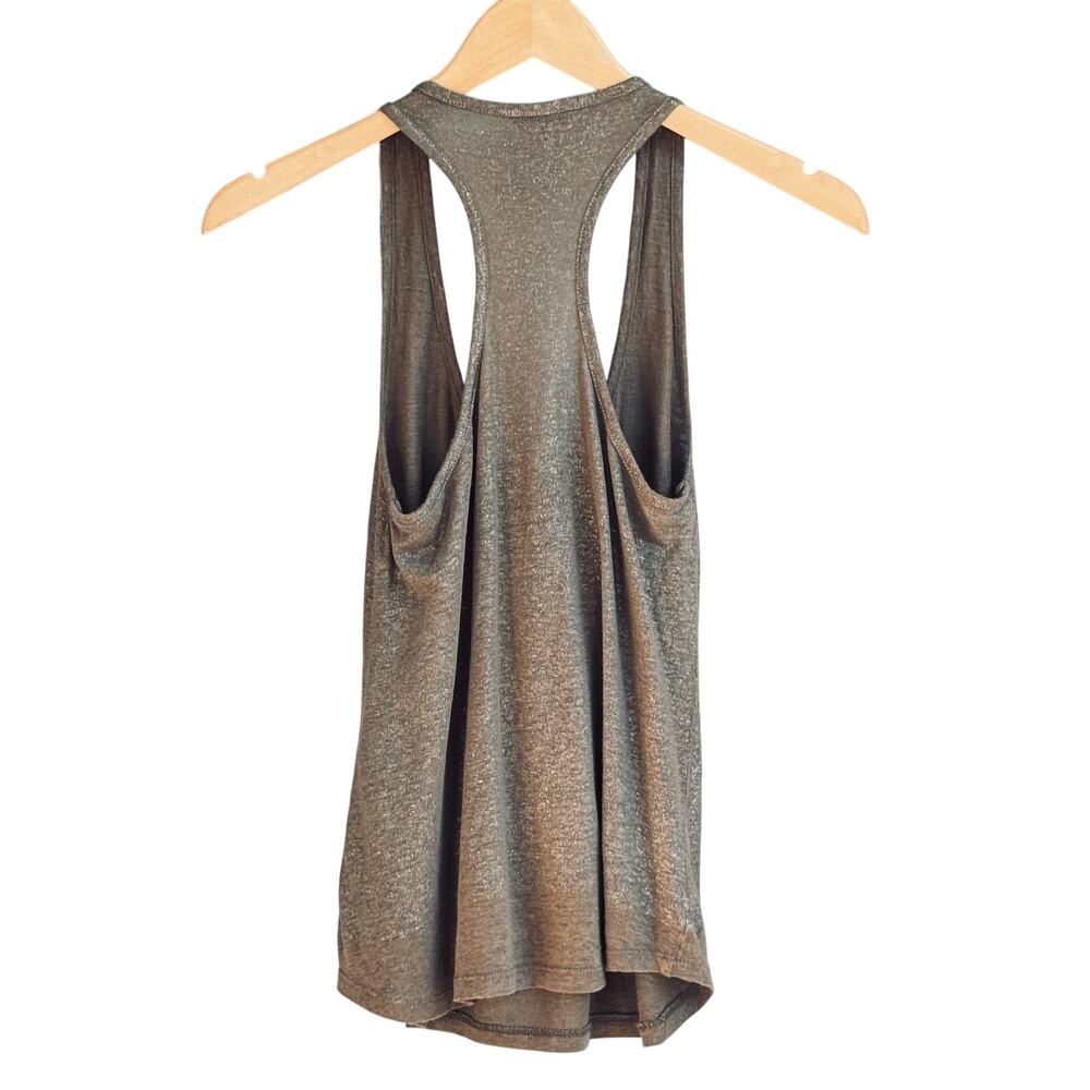 7 For All Mankind Metallic Linen Racerback Tank - Picture 2 of 12